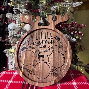 Festive Wooden Christmas Treat Plate with Reindeer Design - Just made